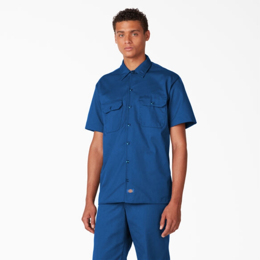 Dickeys blue 5 XL button up work shirt